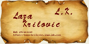 Laza Krilović vizit kartica